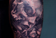 череп девушка | skull tattoo